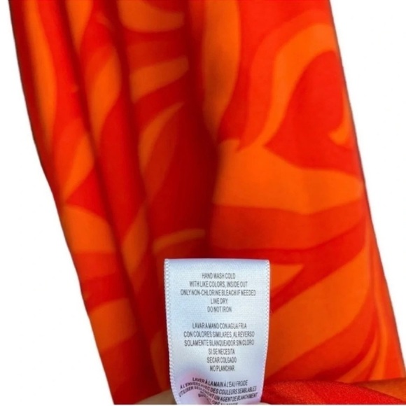 TAYLOR Printed Shift Tassel Halter Dress Orange Size 4 - Picture 15 of 15
